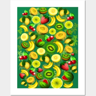 Summer Fruits Juicy Pattern Posters and Art